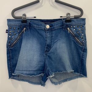 Rock & Republic Studded Frayed Jean Shorts 16